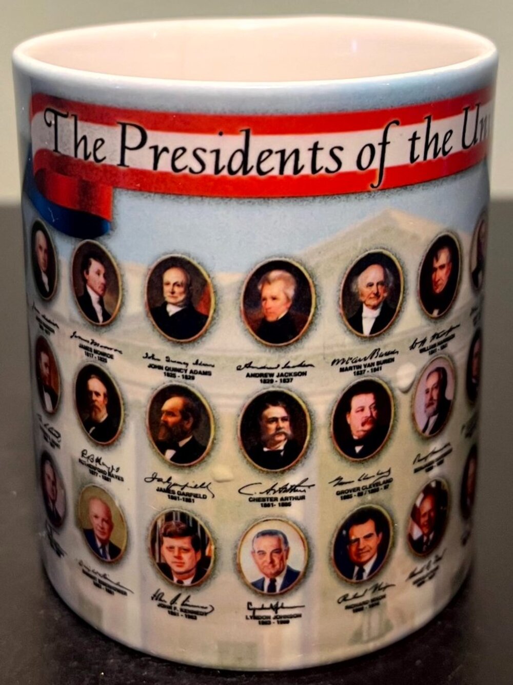 🇺🇸 US Presidents Portrait Coffee Mug (Washington to Obama)  History Politics